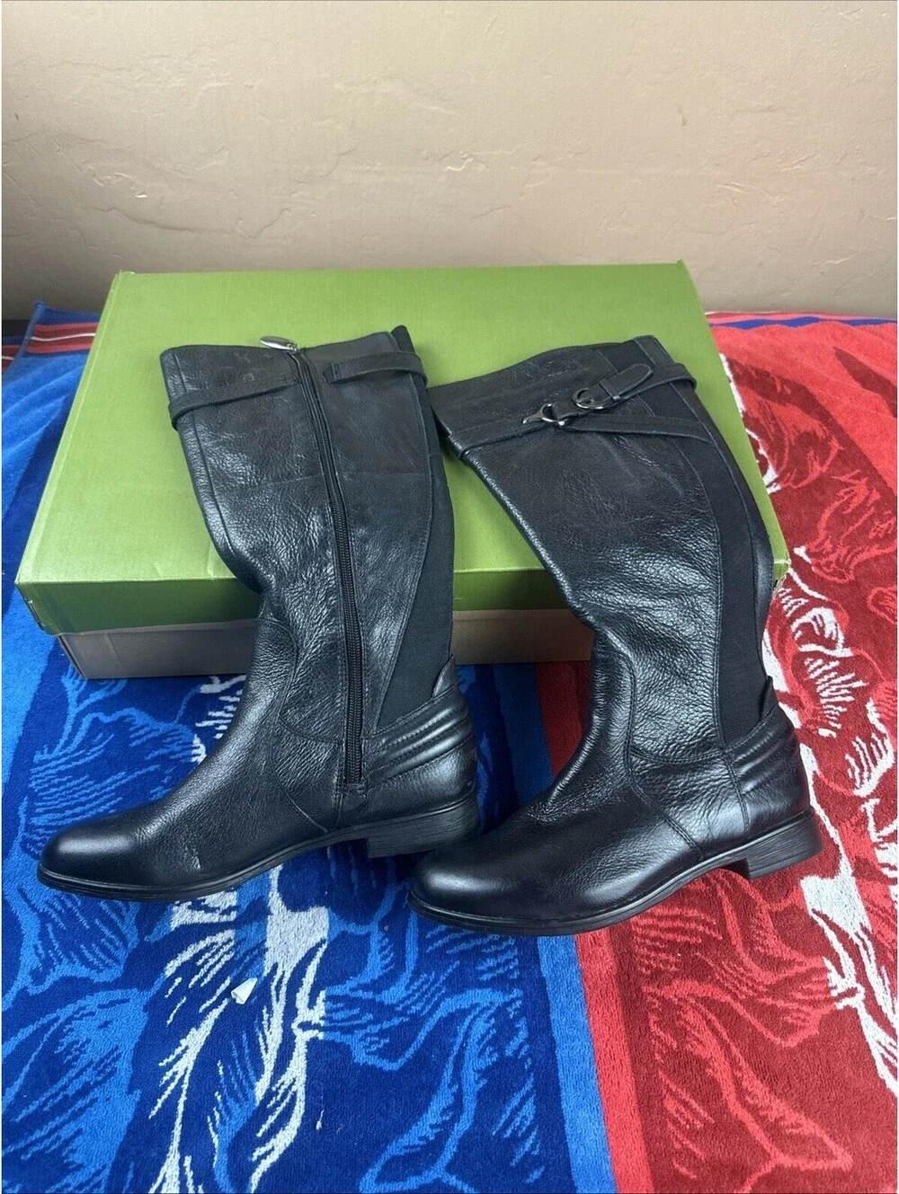 Earth Woodstock Black Tumbled Leather Size 6.5 M